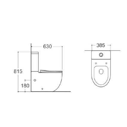 Унитаз-компакт напольный безободковый с бачком AQUATEK ЕВРОПА AQ2903-00 630*385*815 мм, горизонтальный выпуск, тонкое сиденье с механизмом плавного закрывания, крепеж 