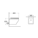 Унитаз-компакт подвесной безободковый AQUATEK АМАДЕО AQ1180-00 490*365*320 мм, горизонтальный выпуск, тонкое сиденье с механизмом плавного закрывания, крепеж